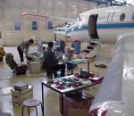 Falcon in hangar