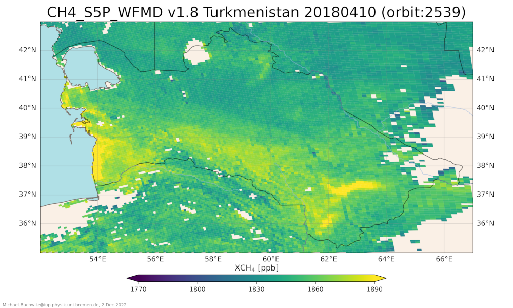 Satellite XCH4 10-April-2021 - Turkmenistan.