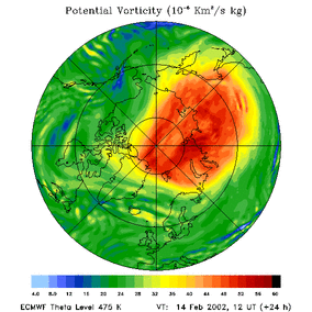 ECMWF: Potential Vorticity, latest 24h Forecast