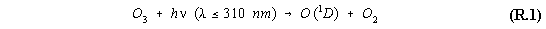 O3 + hv --> O(1D) + O2