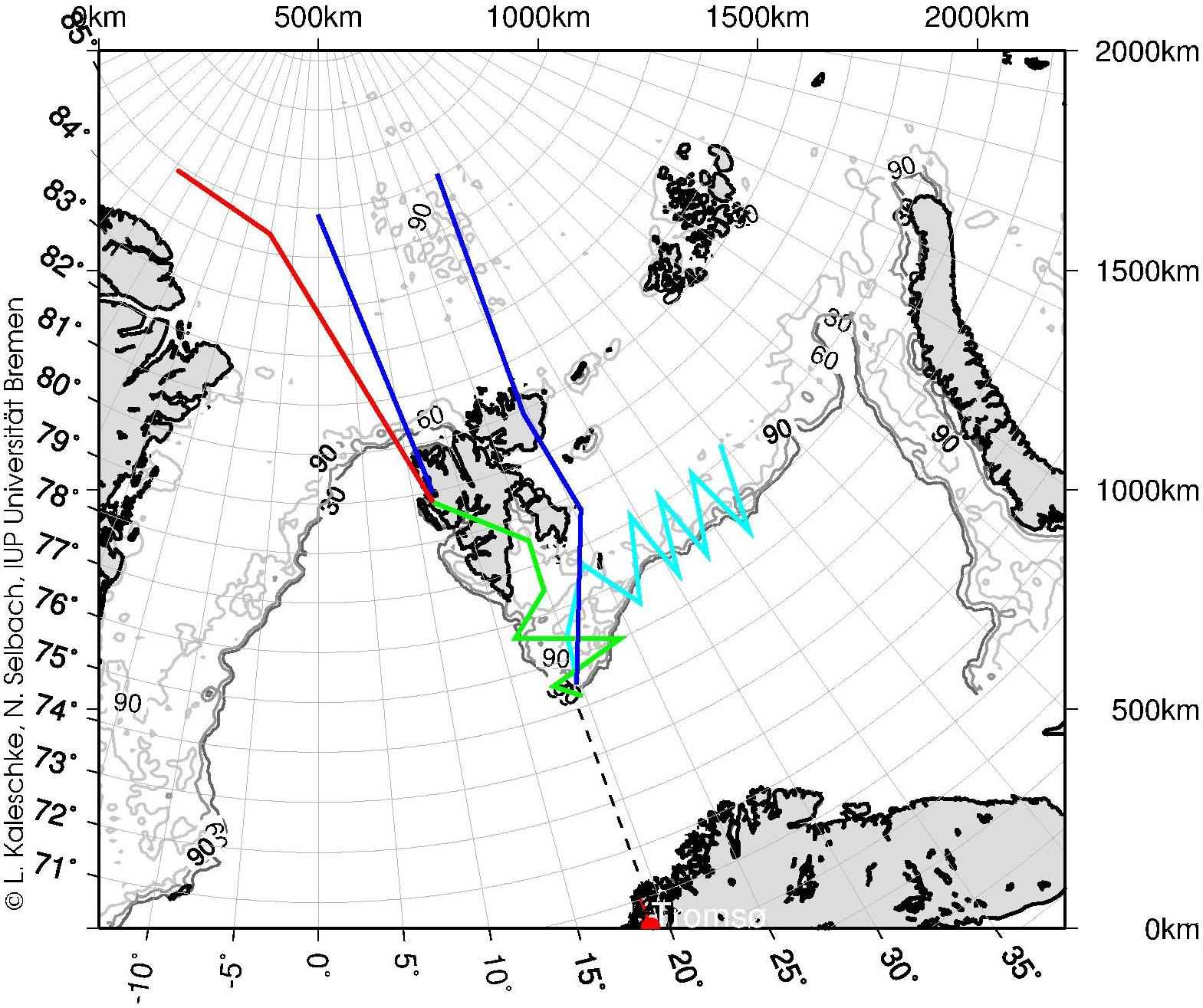 Flight tracks and ice concentration